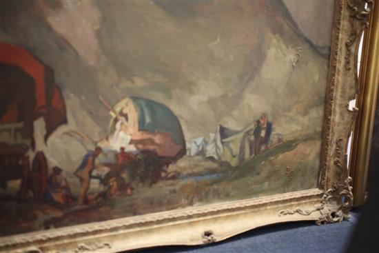 § Frank Brangwyn (1867-1956) Gypsy encampment 48 x 72in.